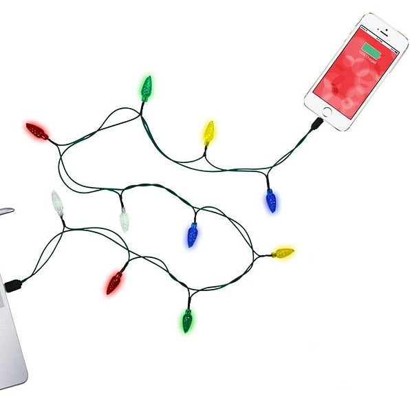 Cavo USB Con Luci Di Natale 127 Cm – 10 LED Multicolore Per Ricarica Telefono – Idea Regalo Festiva Per IPhone, Smartphone (1 Pezzo)