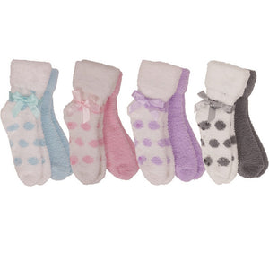 Polka-Dot Soft Socks - 2 pairs - infused with Shea Butter & Lavender