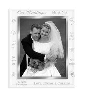 Malden Our Wedding Mr. & Mrs. Mirrored Glass 8"x10" Photo Frame