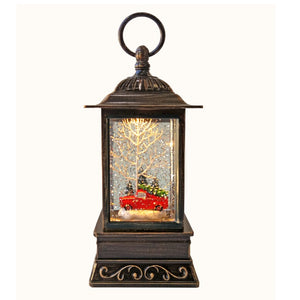 Glitter Light Up Holiday Red Truck Lantern Water Dome, 10.5"