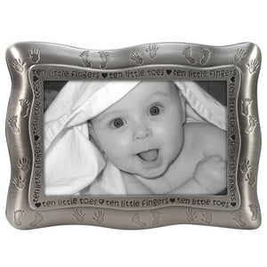Malden Ten Little Fingers and Toes Pewter Silver 4"X6" Photo Frame