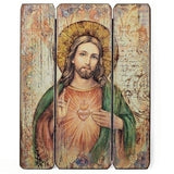 Sacred Heart Wood Panel by Joseph Studio