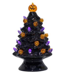 Black Haunted Halloween Ceramic Tree, 7.25"