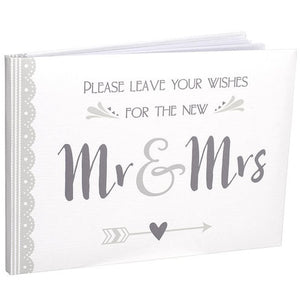 Malden Wishes For The Mr. & Mrs. Guest Book White