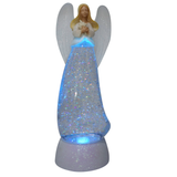 10.5" Color Changing LED Light Up Glitter Swirling Angel Holding Star10.5" Color Changing LED Light Up Glitter Swirling Angel Holding Star