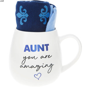Aunt You Are Amazing 15.5 oz Mug and Sock Set