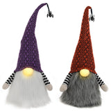 Halloween Gnome Stuffed Plush with Black Spider and Light Up Nose 15"