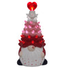 7.75" Light Up Ceramic Valentine Gnome Tree