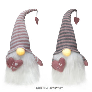 17" Valentine Gnome Plush with LED  Light Up Nose