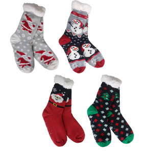 Knit Thermal Slipper Socks with Gripping Soles Christmas Icons Buy 1 Get 1 FREE