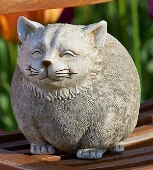 7.25" Chubby Cat Garden Statue