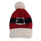 Knit Santa's Belt Beanie Hat
