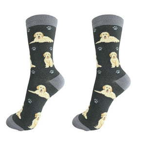 Grey Goldendoodle Dog Happy Tails Socks