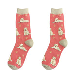 Peach Goldendoodle Dog Happy Tails Socks