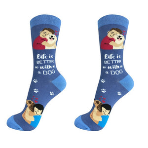 Life is Better with A Dog Happy Tails Socks