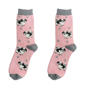 Black & White Shih Tzu Dog Happy Tails Socks