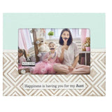 Malden Happiness is Having You for My Aunt Laser Cut 4"x6" Photo Frame, Mint Beige