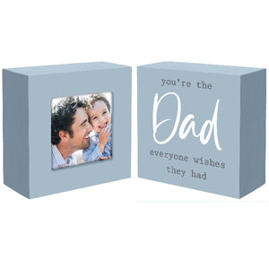 Malden Set of 2 Dad Sentiment Block and Picture Frame Holds 3" x 3" Photo