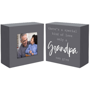 Malden Set of 2 Grandpa Sentiment Block and Picture Frame Holds 3" x 3" Photo