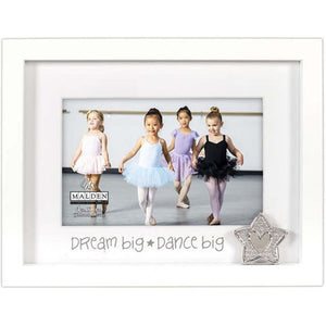 Dream Big Dance Big White Picture Frame Holds 4"x6" Photo