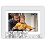 Daddy & Me White Matted Picture Frame with Word Attachment Holds 4"x6" Photo