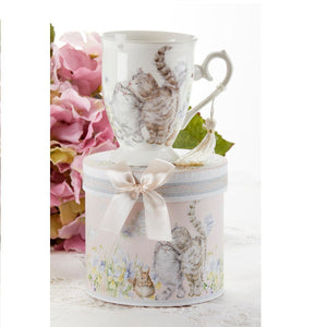 Porcelain Tea Mug Cat & Friends in Gift Box