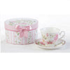 Porcelain Tea Cup & Saucer Pink Peony in Gift Box