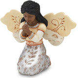 3.5" Ebony Kneeling Girl Angel Figurine