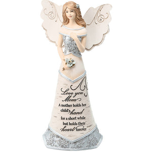 7.5" Love You Mom Angel Holding Flowers Figurine