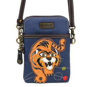 Chala Cellphone Crossbody Handbag Navy Tiger