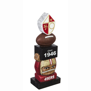 San Francisco 49ers Vintage Tiki Totem Garden Statue