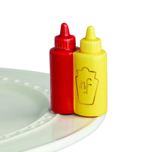 Nora Fleming Mini Main Squeeze Ketchup Mustard Bottles
