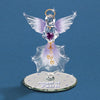 Angel of Faith with Purple Crystal Heart Glass Figurine