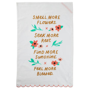 Hallmark Smell More Flowers Tea Towel