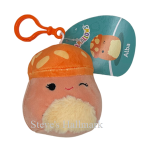 Squishmallow Alba the Orange Mushroom 3.5" Clip Stuffed Plush by Kelly Toy