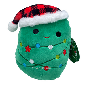 Christmas Squishmallow Carol The Christmas Tree with Plaid Santa Hat 5" Stuffed Plush by Kelly Toy
