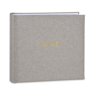 Hallmark Oh Baby Gray Linen Textured Photo Album