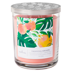 Hallmark Tropical Escape Mandarin Orange Grapefruit Scented 3-Wick Jar Soy Candle, 16 oz.