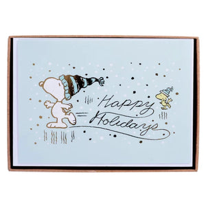 Snoopy Skating Happy Holidays Classic Holiday Boxed Card