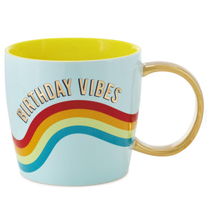 Hallmark Birthday Vibes Blue Rainbow Giant Mug, 67 oz.