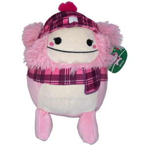 christmas-squishmallow-brina-the-pink-bigfoot-with-plaid-scarf-and-hat-5-stuffed-plush-by-kelly-toy