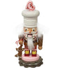 Hollywood™ Chubby Gingerbread Nutcracker with Pink Heart Chef Hat 7.8"