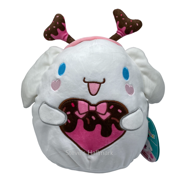 Valentine Squishmallow Sanrio Cinnamoroll Chocolate Dipped with Pink Heart  8 Stuffed Plush by Kelly Toy