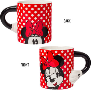 Disney White & Black Mickey Mouse Ear-Shaped Handle Ceramic Mug, 20 oz.