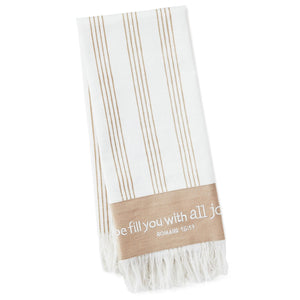 Hallmark Joy and Peace Pinstriped Tea Towel