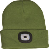 Night Scout™Rechargeable LED Olive Green Beanie Hat