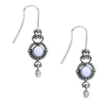 Silver Forest Earrings Silver Blue Agate Filigree