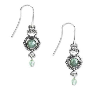 Silver Forest Earrings Silver Mint Agate Filigree