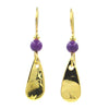 Silver Forest Earrings Gold Purple Teardrop