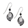 Silver Forest Earrings Silver Black Layered Teadrop